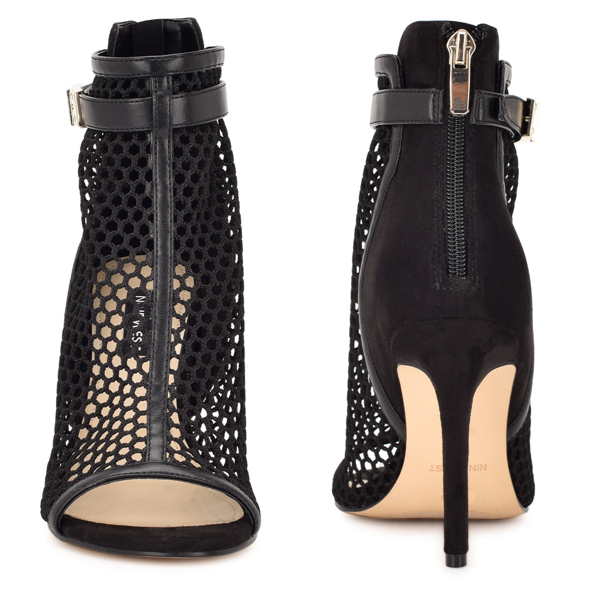 Ididit Mesh Peep toe Booties